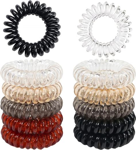 Sularpek Pcs Spiral Hair Ties Plastic Hair Coil Bands Multicolor