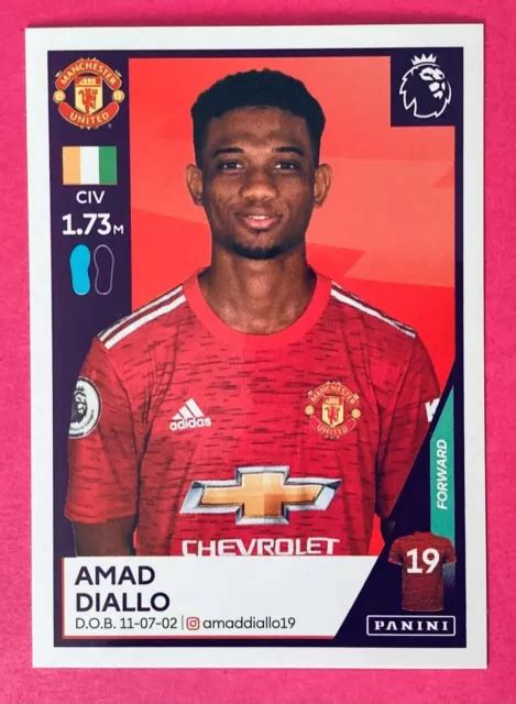 PANINI PREMIER LEAGUE 2021 Update Amad Diallo Manchester United Rookie ...