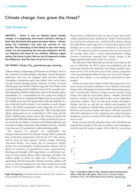 (PDF) Climate change: How grave the threat?
