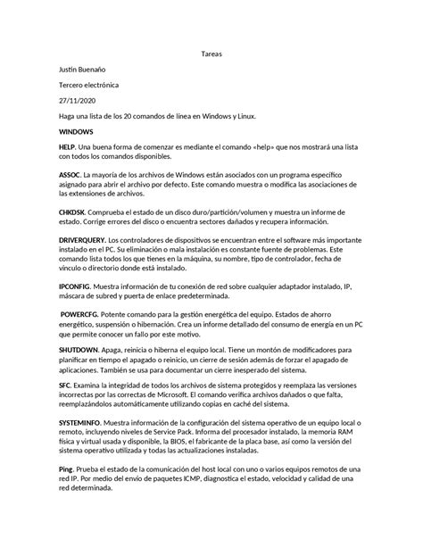 Comandos de windows y Linux - Docsity