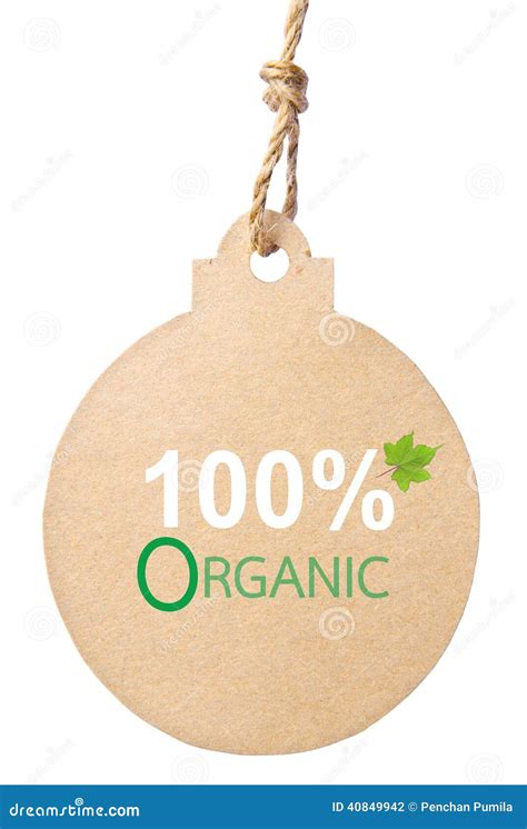 Eco Friendly Tag 100 Organic Stock Photo Image Of Ecology Cotton