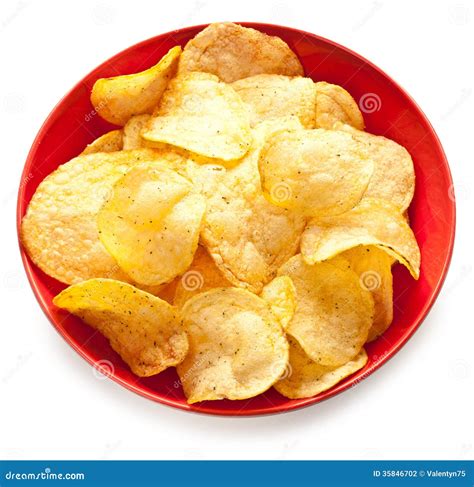 Potato Chips In A Bowl Stock Photo Image Of Salted 35846702