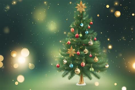 Premium AI Image | Decorated Christmas tree on blurred background