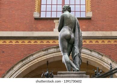 Bronze Statue Naked Woman Near Rijksmuseum Stock Photo