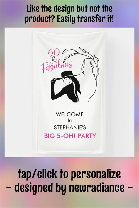 50 & Fabulous Birthday Party Vertical Welcome Banner | Zazzle | 50 ...