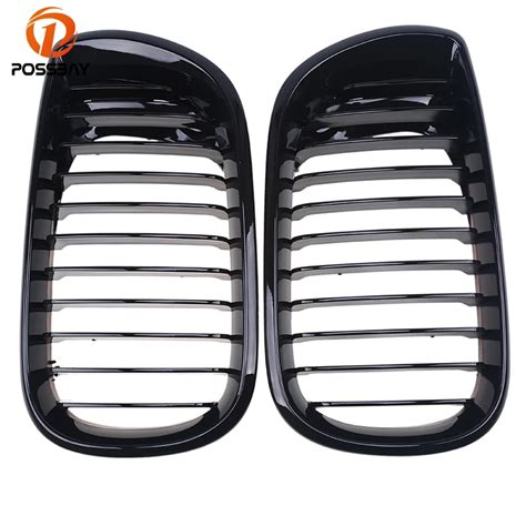 POSSBAY Replacement Racing Grills Car Front Kidney Grille Black Grilles ...