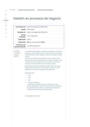 Gestion En Procesos De Negocios Semana Examen