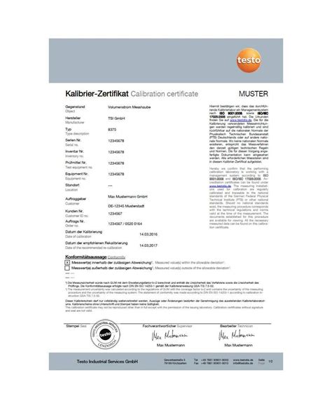 Certificado De Calibracion