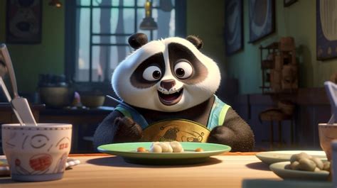 Kung Fu Panda Eating Dumplings