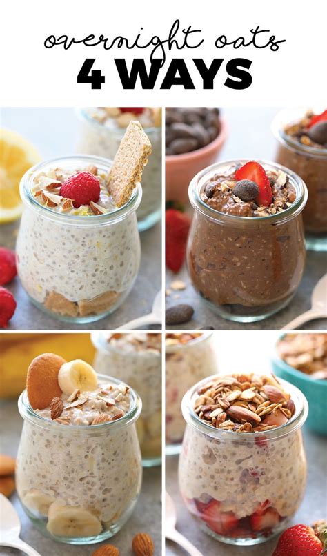 Healthy Overnight Oat Recipes 4 Ways Overnight Oats Recipe Healthy