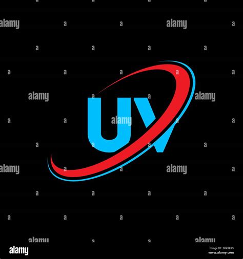 UV U V Letter Logo Design Initial Letter UV Linked Circle Uppercase