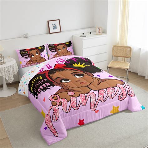 Yst Black Girls Comforter Set Twin Black Girls Magical Bedding Set African Theme American Girl