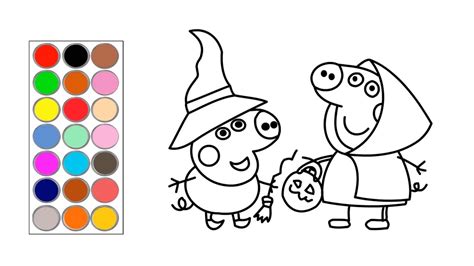 Como Dibujar Y Colorear A Peppa Pig Y George Cerdito Dibujos Para