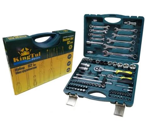 Набор инструментов KINGTUL 82пр. 1/2",1/4" (6-гран.) (4-32мм) KTP82 ...