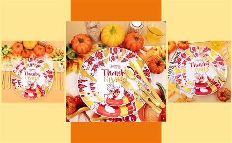 Amazon Pulote Pcs Thanksgiving Plates Disposable Heavy Duty