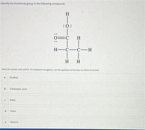 Solved Identify The Functional Group In The Following Co