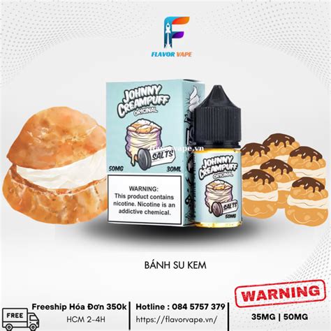 Tinh dầu Juice Johnny CreamPuff Salt Nic 30 50MG Original Bánh Su Ke