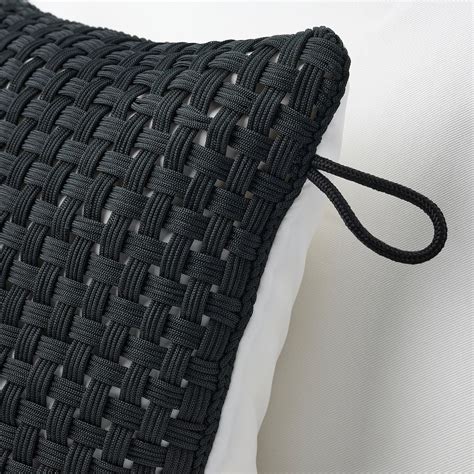 TOFTÖ cushion cover, black outdoor/indoor, 20x20" - IKEA