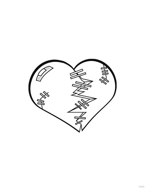 Creative Broken Heart Drawing in Illustrator, PDF, SVG, JPG, EPS, PNG ...