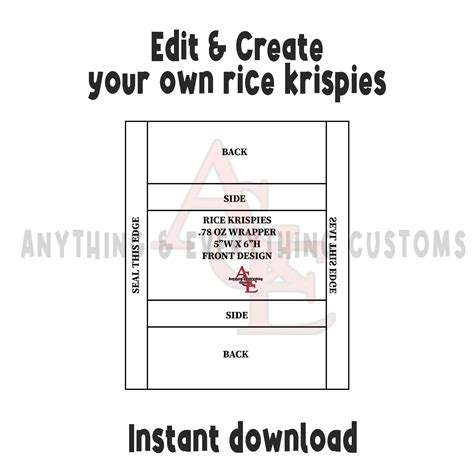 Rice Crispy Treats Rice Krispie Treat Rice Krispies Label Templates