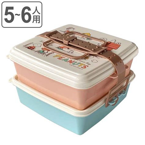 お弁当箱 ピクニックケース 角型 大 2段×2500ml スヌーピー （ ピクニックランチボックス お重 行楽弁当箱 三段 5000ml レンジ対応 大容量 Snoopy 弁当箱 ランチ