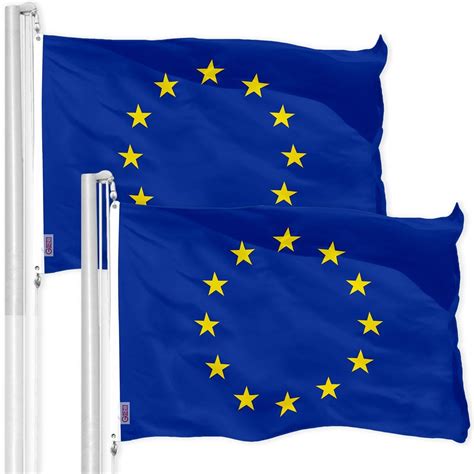 G128 2 Pack European Union Flag 3x5 Ft Liteweave Pro Series Printed