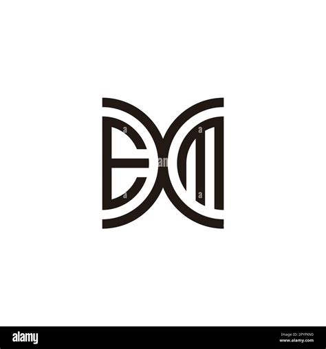 Letter EXM Curve Geometric Symbol Simple Logo Vector Stock Vector Image