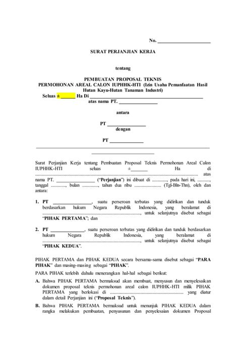 Contoh Perjanjian Kerja Pembuatan Proposal Teknis Terbaru Beli