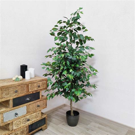 Kunstpflanze Ficus Im Topf K Nstlicher Bonsai Baum Gro Deko Kunstbaum