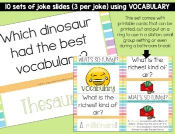 Vocabulary Jokes Digital Slideshows And Printables Tpt