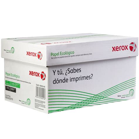 Caja Papel Xerox Ecológico Carta 5 000 Hojas 75grs Papel Impresión Y