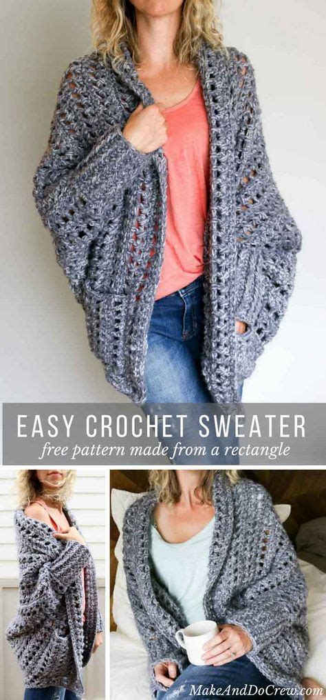 Easy Chunky Crochet Sweater Free Pattern From Make And Do Crew Crochet Sweater Free Crochet