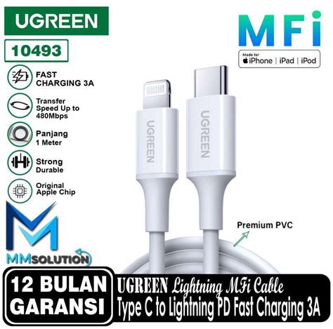 Jual Ugreen Kepala Charger Set 20w Kabel Lightning Mfi Fast Charging