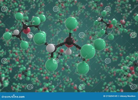 Hexafluoro 2 Propanol Molecule Ball And Stick Molecular Model