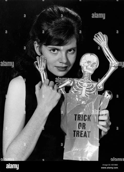 June Harding in a Halloween pose, mid-1960s Stock Photo - Alamy