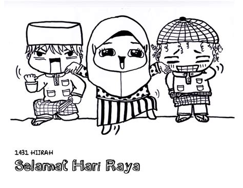 Selamat Hari Raya Free Colouring Pages