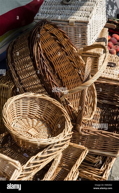 wicker baskets stock photo alamy