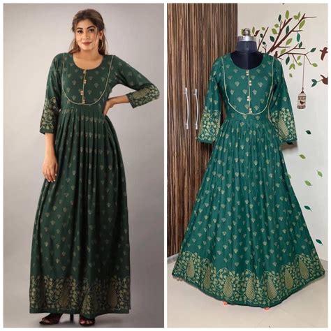 Ethnic Heavy Reyon Gown, 8 Colors, Stitched at ₹ 699/piece in Surat ...