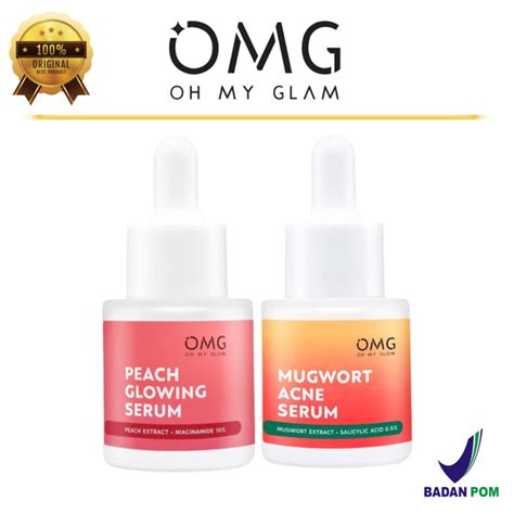 Omg Oh My Glow Peach Serum Wajah Glowing Mugwort Acne Ml Bpom