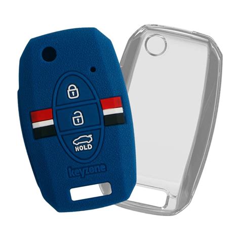 Keyzone Striped Silicone Key Cover Compatible For Kia Seltos Sonet