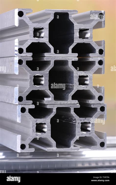 Aluminum Profiles Closeup Construction Element Stock Photo Alamy