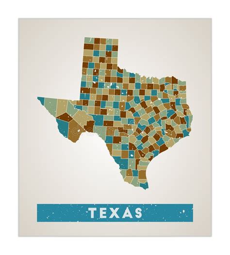 Selo Do Vintage Do Mapa De Texas Ilustração do Vetor Ilustração de