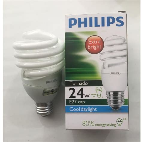 Mentol Philips 24 Watt Tornado Bulb Lampu Philips E27 Extra Bright