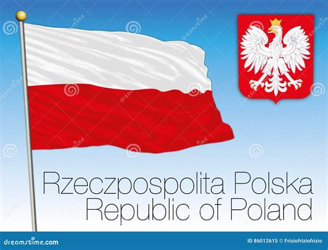 Poland, Flag and Coat of Arms Stock Vector - Illustration of emblem ...