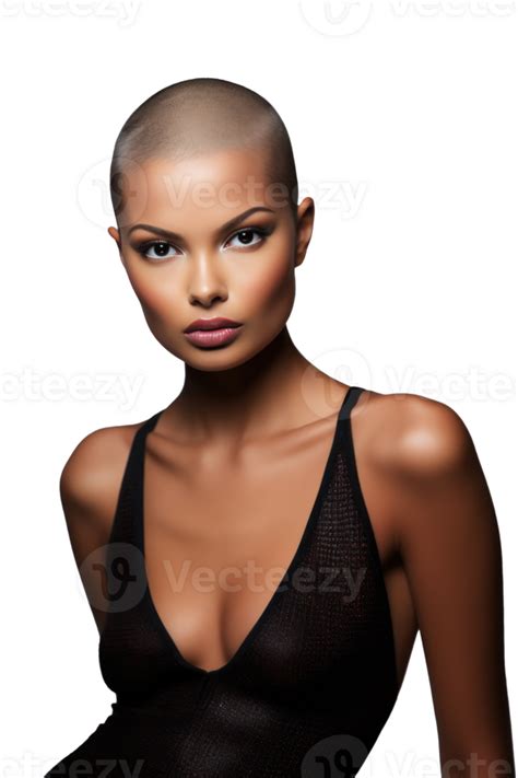 Fashionable female with buzz cut hairstyle 34028823 PNG