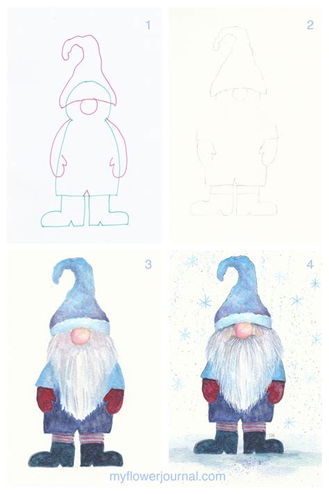 Paint A Watercolor Gnome In A Few Easy Steps My Flower Journal