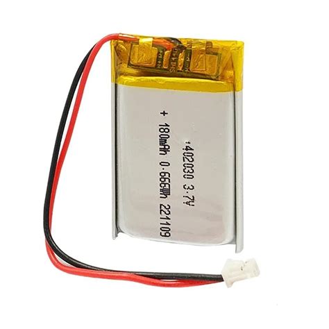 Pcs V Mah Lithium Polymer Ion Battery Mm Jst