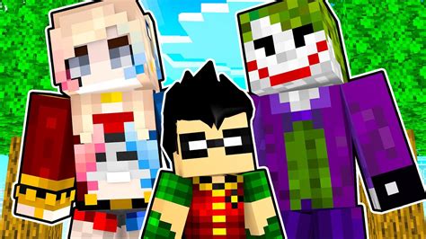 CORINGA E ARLEQUINA ADOTARAM O ROBIN NO MINECRAFT YouTube