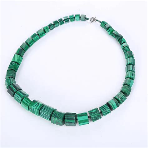 Natural Crystal Stone Pendant Necklace Malachite Choker Statement Women