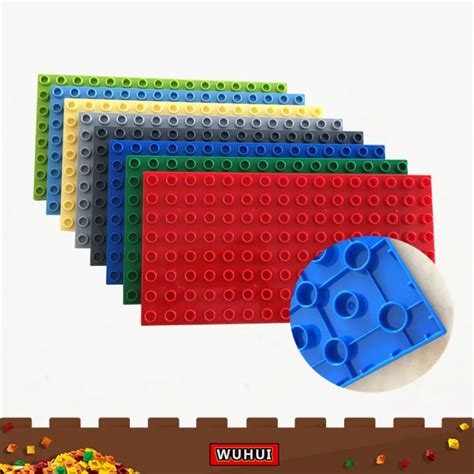 WUHUI 8 16 Dots Duplo Base Building Block Accessories Toys Plastic